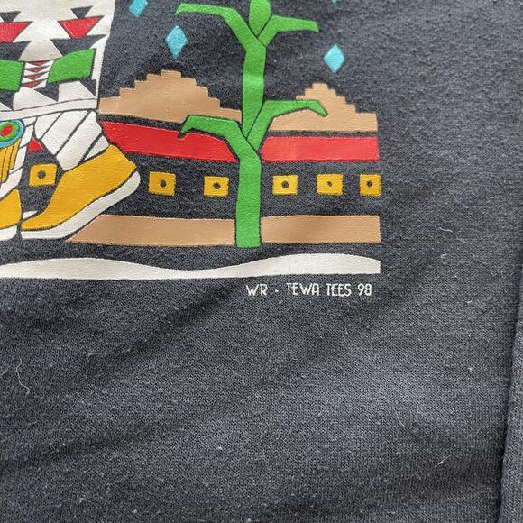 Vintage Tewa Tees Sweatshirt Mens Medium Black Desert Rain Crewneck Pullover 90s - Picture 4 of 8